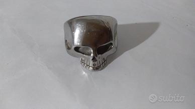 ANELLO TESCHIO ACCIAIO