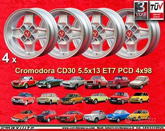 4 Cerchi FIAT Cromodora CD30 5.5x13 Autobianchi