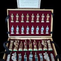 Scacchi nigri la battaglia Charlons dipinti a mano