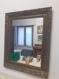 Specchio antico cornice in gesso, retro in legno