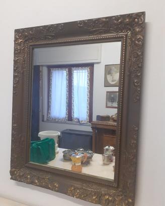 Specchio antico cornice in gesso, retro in legno