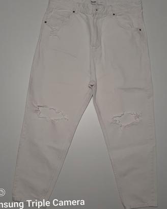Jeans bianco bershka uomo