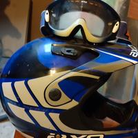 casco per moto supermotard+ maschera spy