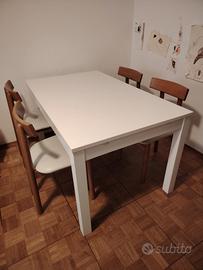 tavolo allungabile bianco + 4 sedie in omaggio