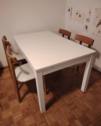 tavolo allungabile bianco + 4 sedie in omaggio