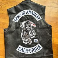 gilet pelle vest samcro replica jax sons harley