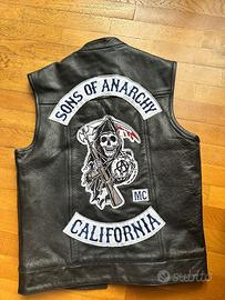 gilet pelle vest samcro replica jax sons harley