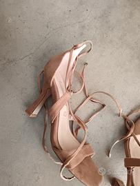 sandalo camoscio beige