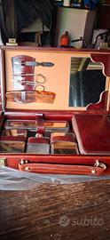Beauty Case Vintage anni 60 in vera pelle 