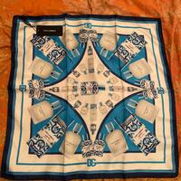 Foulard dolce & gabbana light blue in seta nuovo