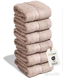 set 6 asciugamani lavette 30x30cm  100% cotone