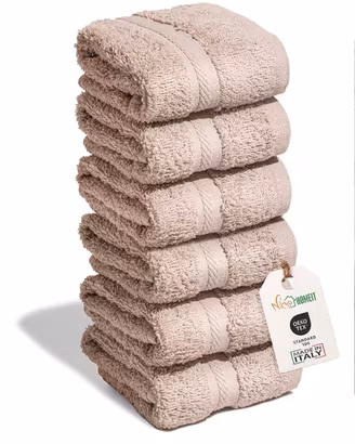 set 6 asciugamani lavette 30x30cm  100% cotone