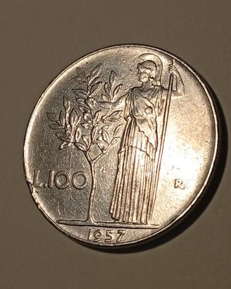 100 lire minerva 1957 qFDC