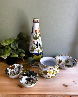 Set Maioliche Tondini Faenza Dipinte Mano  Vintage