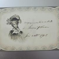Cartolina antica viaggiata DONNA ART NOUVEAU
