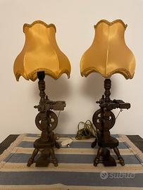 Coppia di lampade vintage a forma di arcolaio