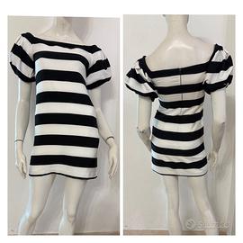 DENNY ROSE Vestito abito nero bianco