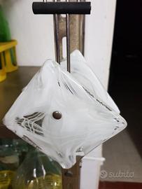 2 lampadari ad una candela con vetro di Murano