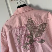 Camicia rosa di Esprit con aquila e borchie tg. L