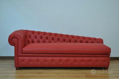 Dormeuse divano chesterfield letto rosso