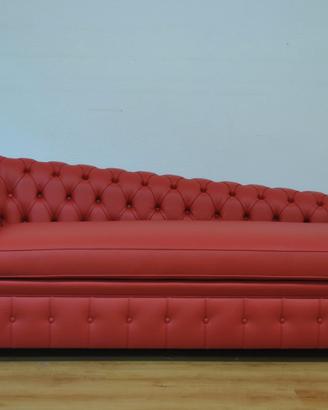 Dormeuse divano chesterfield letto rosso