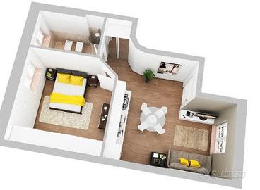 Bilocale arredato al piano terra a Cardano