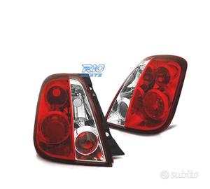 FARI PER FIAT 500 07- ROSSO BIANCO LOOK LEXUS
