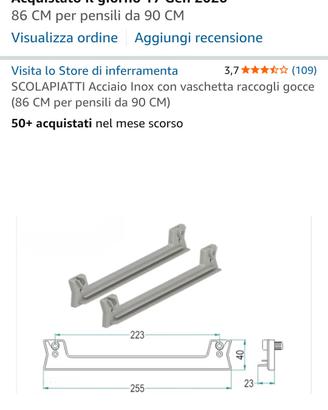 scolapiatti acciaio inox 