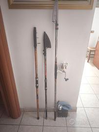 3 canne da Surf casting + mulinello mitchell 6500