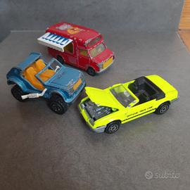 Trio di macchinine giocattolo anni 80