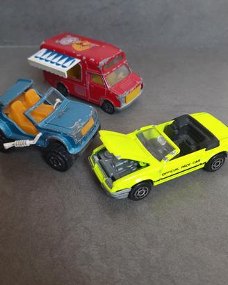 Trio di macchinine giocattolo anni 80