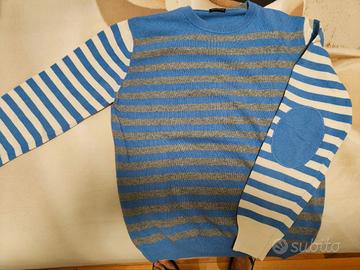 Maglioncino lana blu grigio