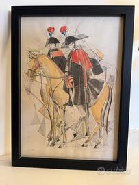 Munterga - Cavalieri in Parata - Futurismo/Cubismo