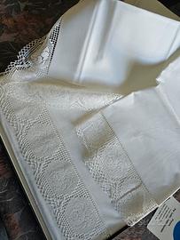 Completo letto Bassetti con pizzo puro cotone 