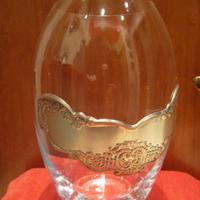 Vaso in Vetro con decorazione in Silver Plated