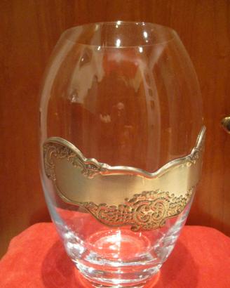 Vaso in Vetro con decorazione in Silver Plated