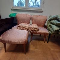 set due sedie poggia piedi e copriletto