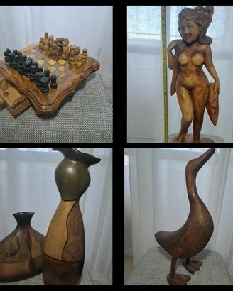 tamburi africani e oggetti in legno