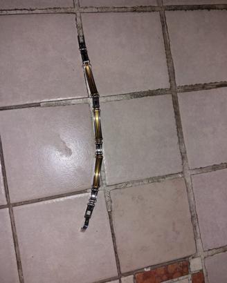 Bracciale acciaio ed oro