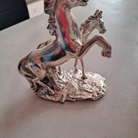 scultura vintage cavalli argenteria Manuel Recanat