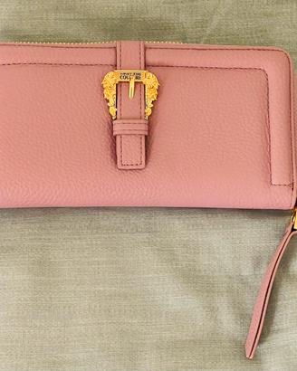 VERSACE BORSETTA POCHETTE VIOLA BUSTA ORO