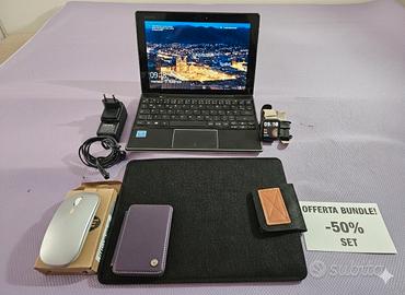 pc portatile lenovo 2-in-1 miix + smartwatch + mou