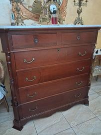 Trittico noce con marmo