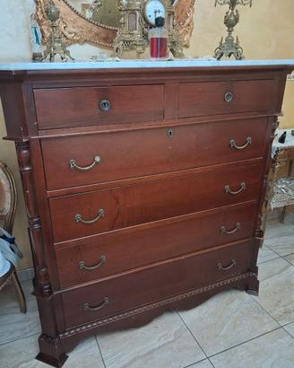 Trittico noce con marmo