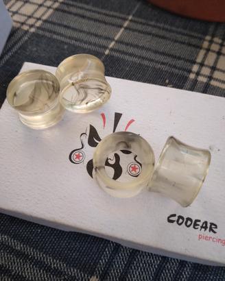 2 coppie di dilatatori in acrilico piercing