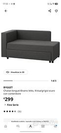 divano letto bygget ikea (pari al nuovo)