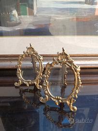 Coppia Portafoto ottone Barocchine
