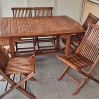 Tavolo da giardino/terrazzo allungabile in legno