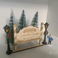 Cartello insegna villaggio di Natale