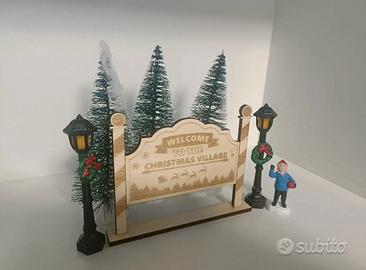 Cartello insegna villaggio di Natale